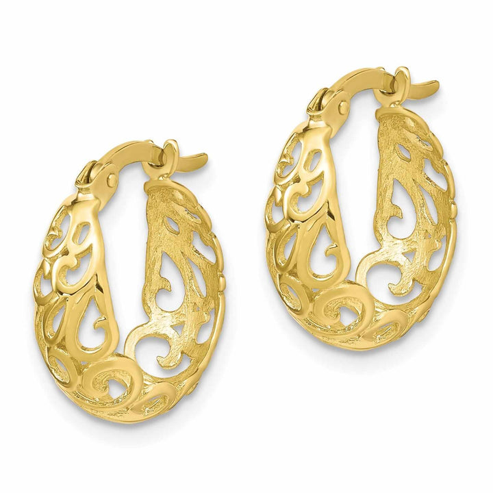 Lovely Rita's Earrings 10kt Yellow Gold Polished Hinged Hoop Earrings