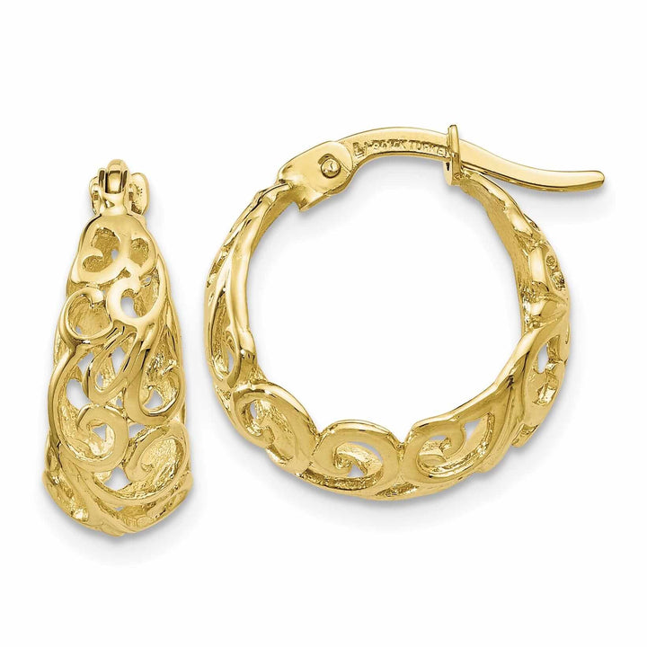Lovely Rita's Earrings 10kt Yellow Gold Polished Hinged Hoop Earrings
