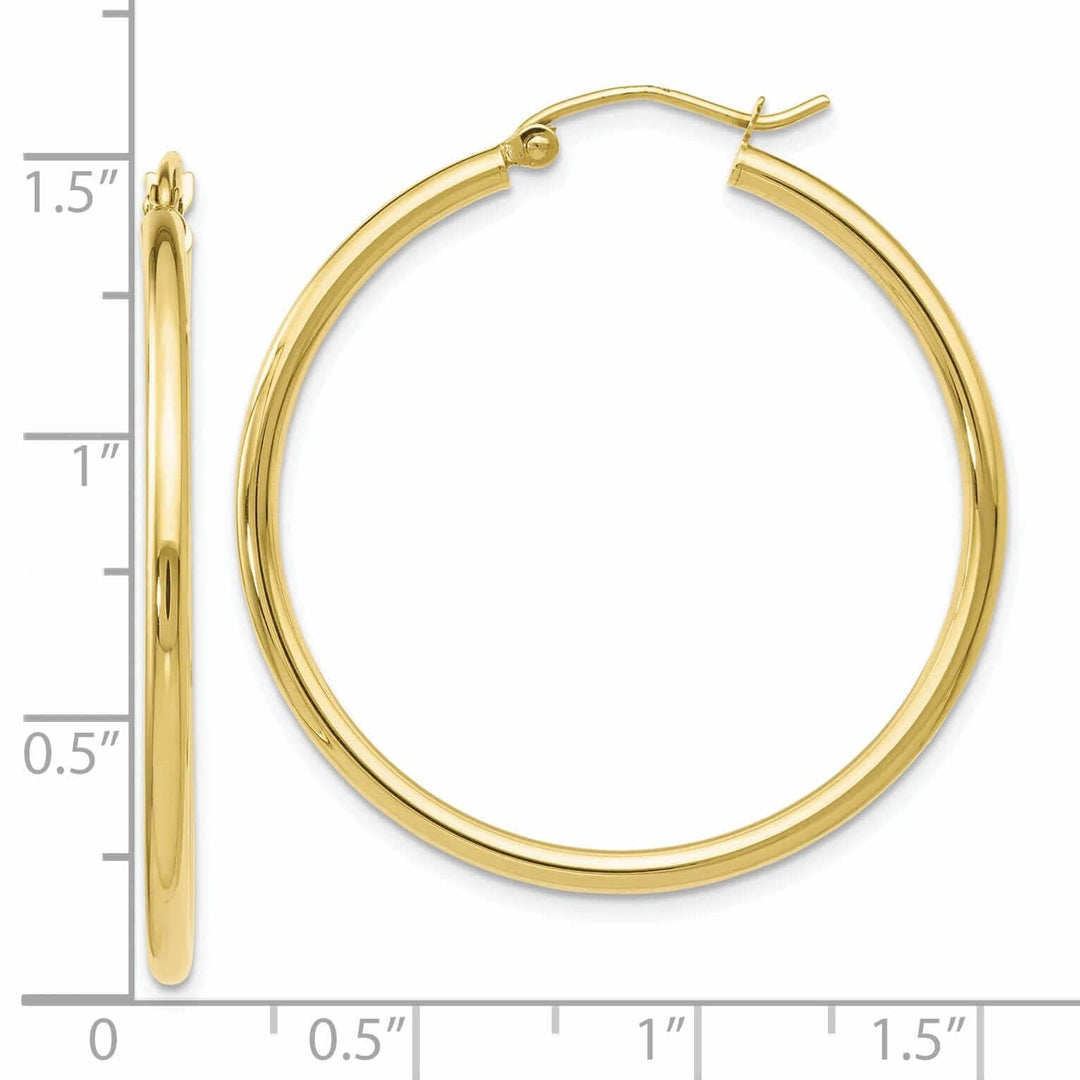 Lovely Rita's Earrings 10kt Yellow Gold Polished Hinged Hoop Earrings