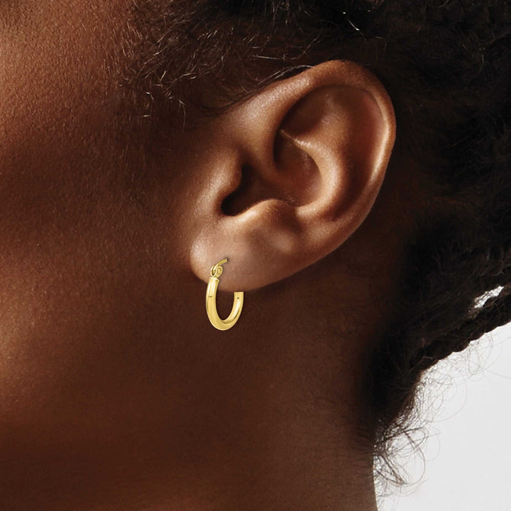 Lovely Rita's Earrings 10kt Yellow Gold Polished Hinged Hoop Earrings