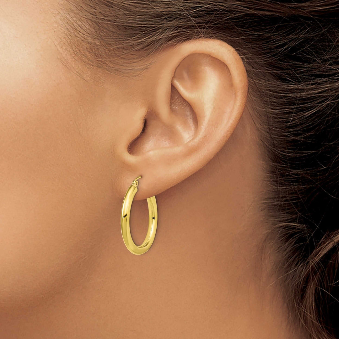 Lovely Rita's Earrings 10kt Yellow Gold Polished Hinged Hoop Earrings