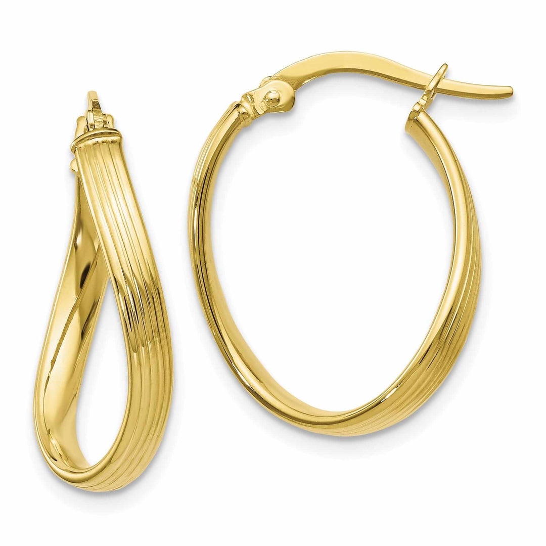 Lovely Rita's Earrings 10kt Yellow Gold Polished Hinged Hoop Earrings
