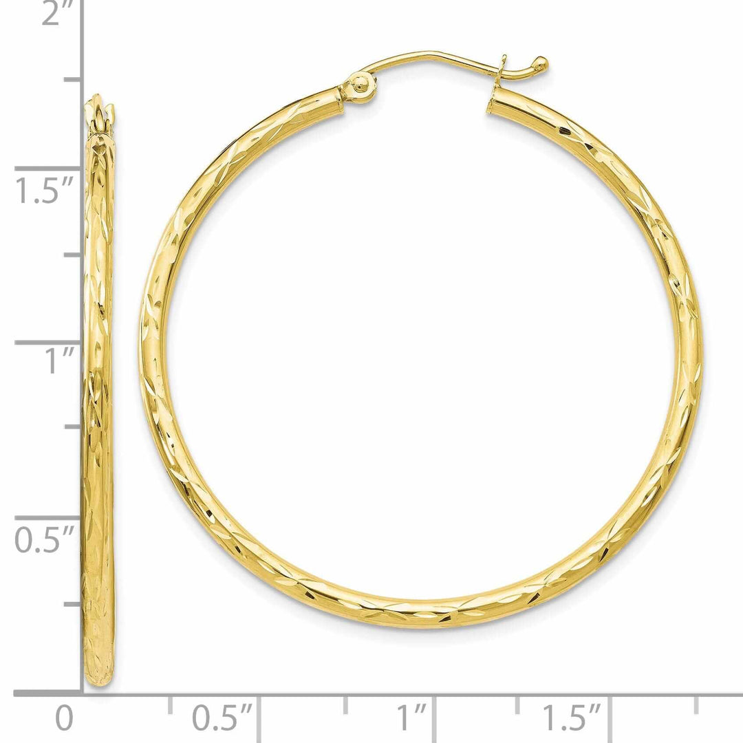 Lovely Rita's Earrings 10kt Yellow Gold Textured Hinged Hoop Earrings