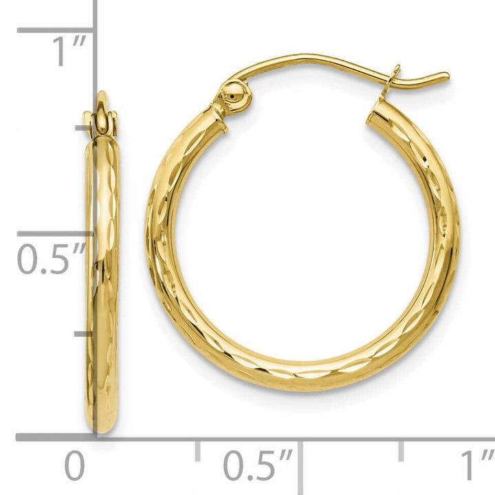 Lovely Rita's Earrings 10kt Yellow Gold Textured Hinged Hoop Earrings