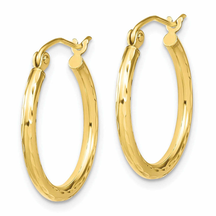 Lovely Rita's Earrings 10kt Yellow Gold Textured Hinged Hoop Earrings