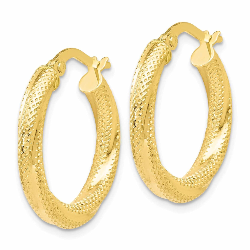Lovely Rita's Earrings 10kt Yellow Gold Textured Hinged Hoop Earrings