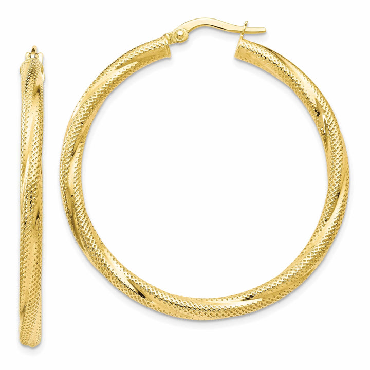 Lovely Rita's Earrings 10kt Yellow Gold Twisted Hinged Hoop Earrings
