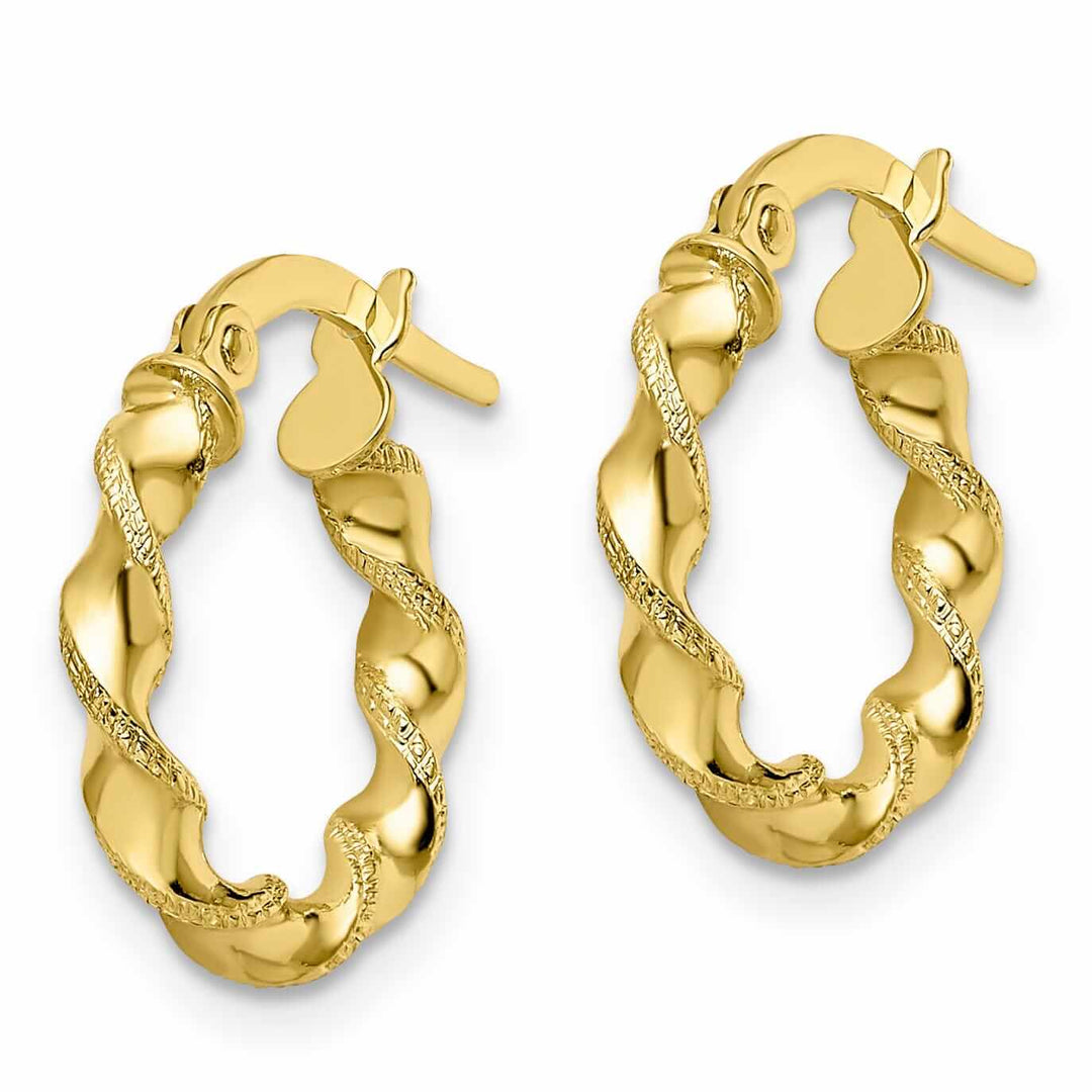 Lovely Rita's Earrings 10kt Yellow Gold Twisted Hinged Hoop Earrings
