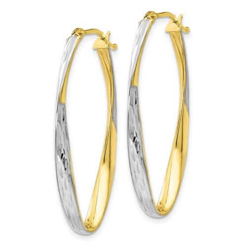 Lovely Rita's Earrings 10kt Yellow Gold White Rhodium D.C Hoop Earrings