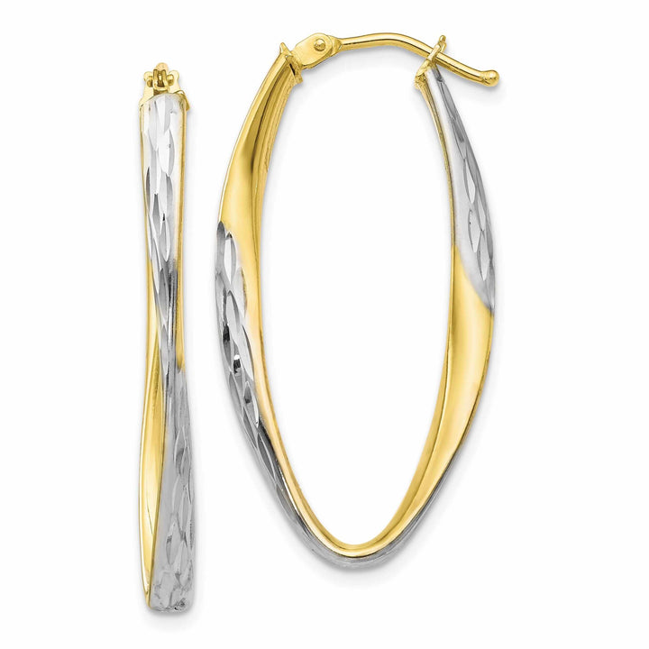 Lovely Rita's Earrings 10kt Yellow Gold White Rhodium D.C Hoop Earrings