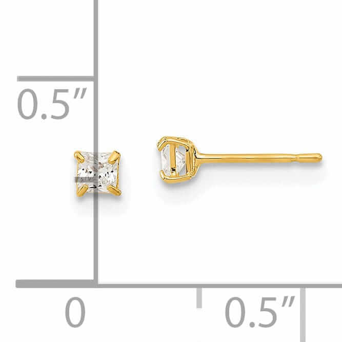 Lovely Rita's Earrings 14k 2.5mm Square Basket Set Stud Earrings