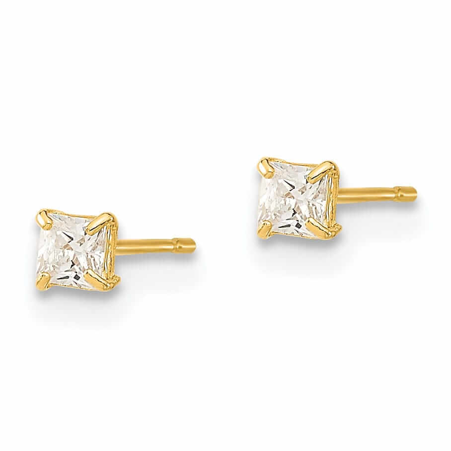 Lovely Rita's Earrings 14k 2.5mm Square Basket Set Stud Earrings