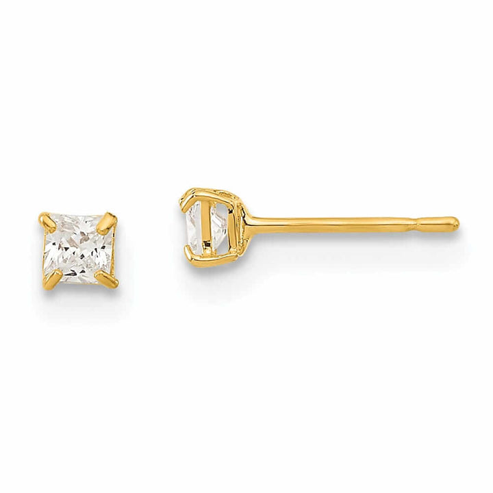 Lovely Rita's Earrings 14k 2.5mm Square Basket Set Stud Earrings