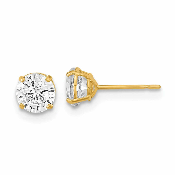 Lovely Rita's Earrings 14k 5mm Round Basket Set Stud Earrings