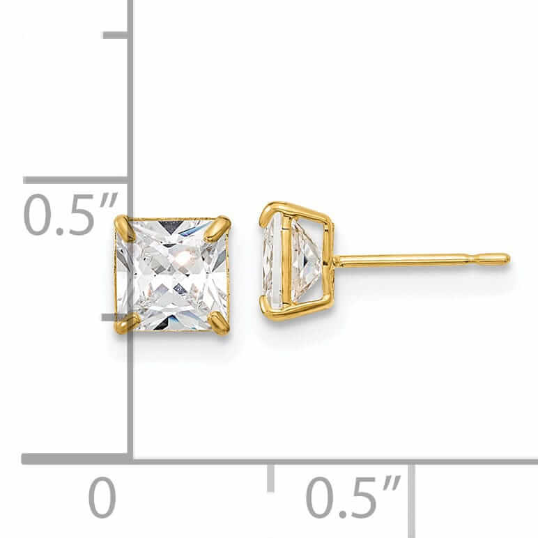 Lovely Rita's Earrings 14k 5mm Square Basket Set Stud Earrings