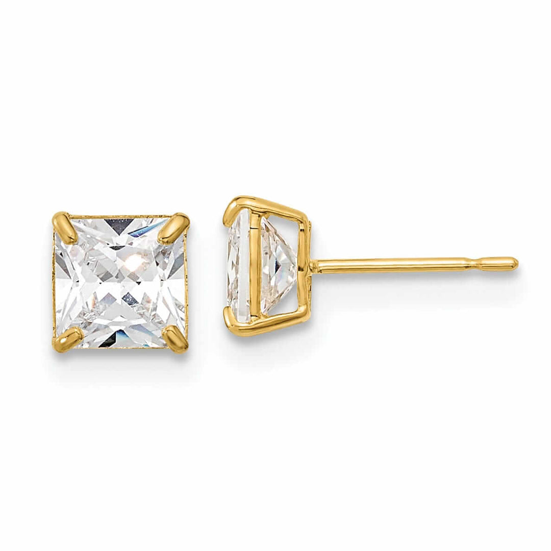Lovely Rita's Earrings 14k 5mm Square Basket Set Stud Earrings