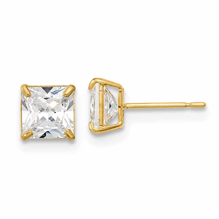 Lovely Rita's Earrings 14k 5mm Square Basket Set Stud Earrings