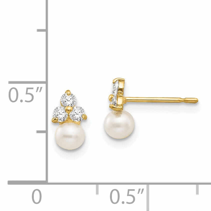 Lovely Rita's Earrings 14k and Pearl Post Earrings