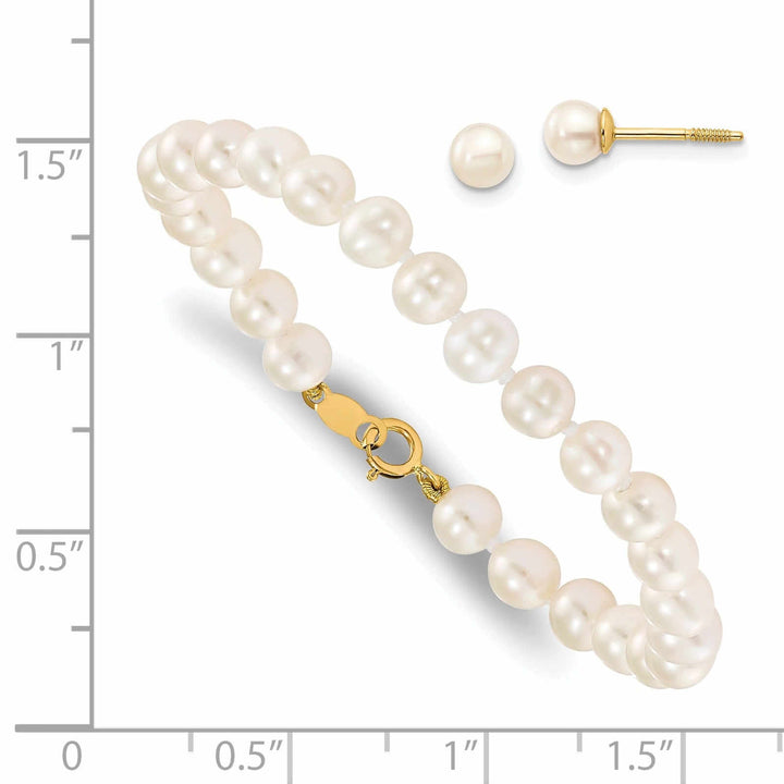 Lovely Rita's Earrings 14k Baby Pearl Set Bracelet Screwback Earrings