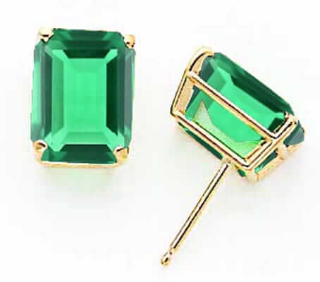 Lovely Rita's Earrings 14k Gold Emerald Cut Mount St. Helens Earrings