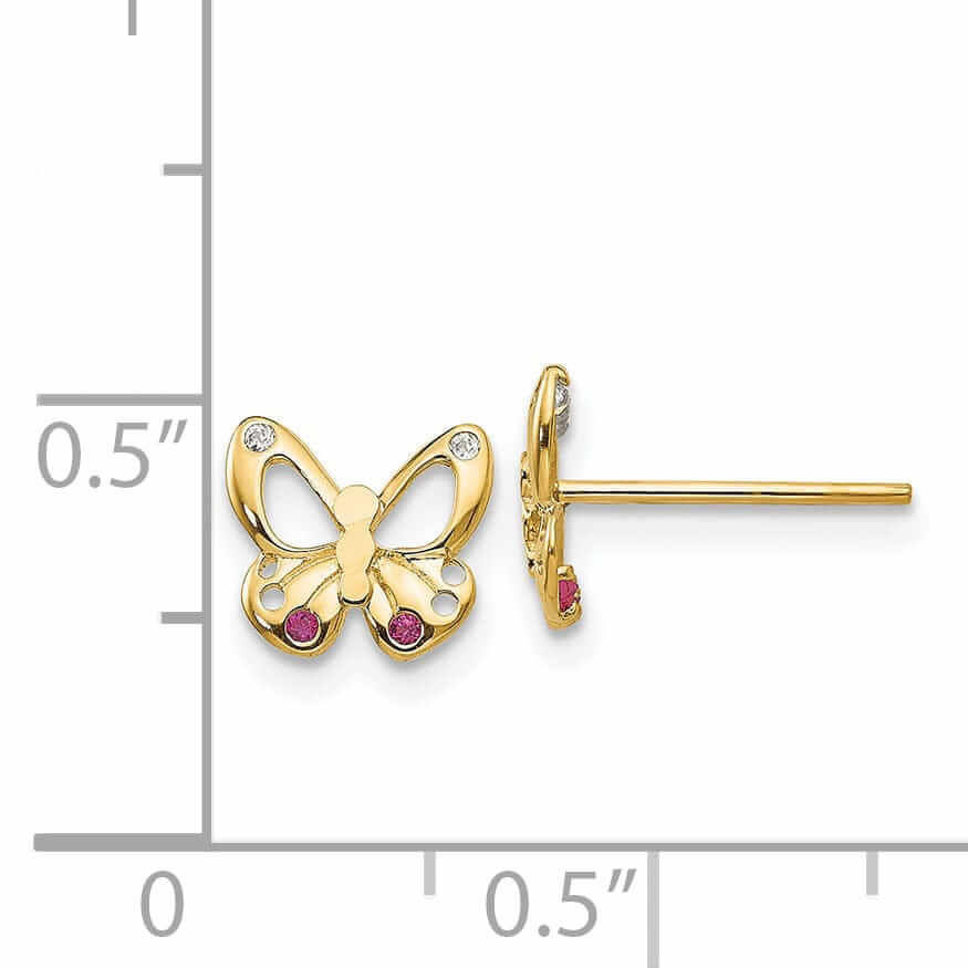 Lovely Rita's Earrings 14k Madi K Butterfly Post Earrings