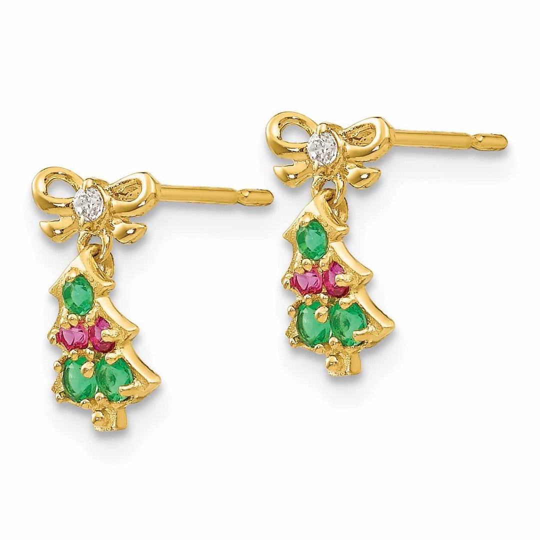 Lovely Rita's Earrings 14k Madi K Christmas Tree Dangle Post Earrings