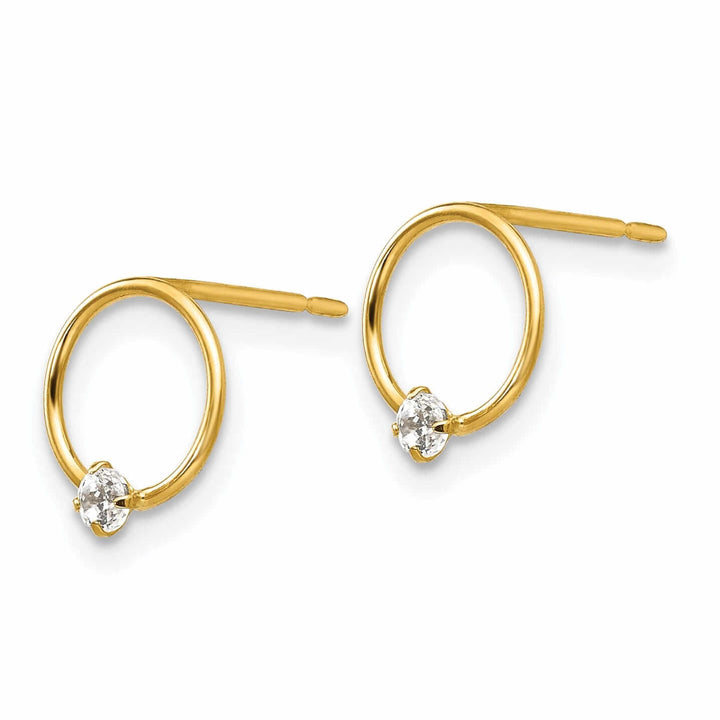 Lovely Rita's Earrings 14k Madi K CZ Childrens Circle Post Earrings