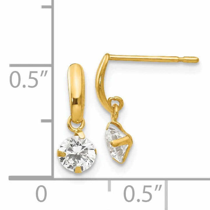 Lovely Rita's Earrings 14k Madi K CZ Childrens Dangle Post Earrings
