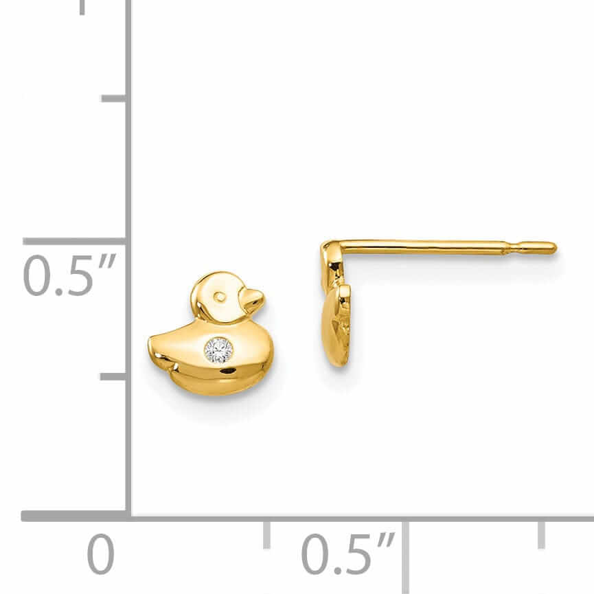 Lovely Rita's Earrings 14k Madi K CZ Childrens Duck Post Earrings