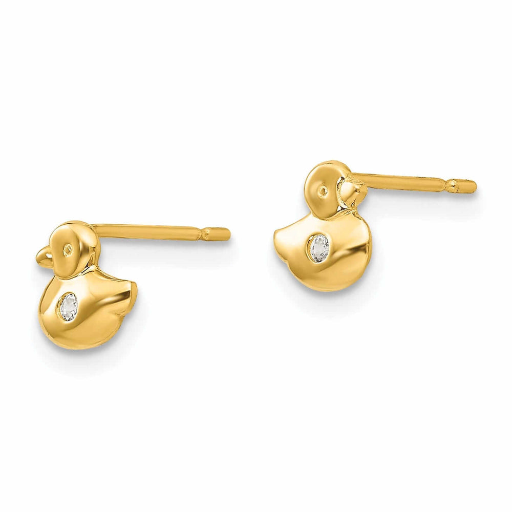 Lovely Rita's Earrings 14k Madi K CZ Childrens Duck Post Earrings