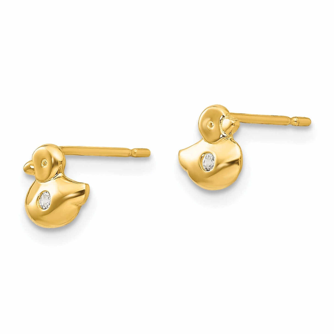 Lovely Rita's Earrings 14k Madi K CZ Childrens Duck Post Earrings