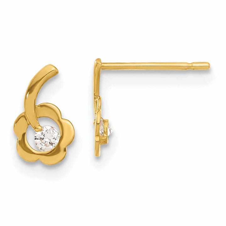 Lovely Rita's Earrings 14k Madi K CZ Childrens Flower Post Earrings