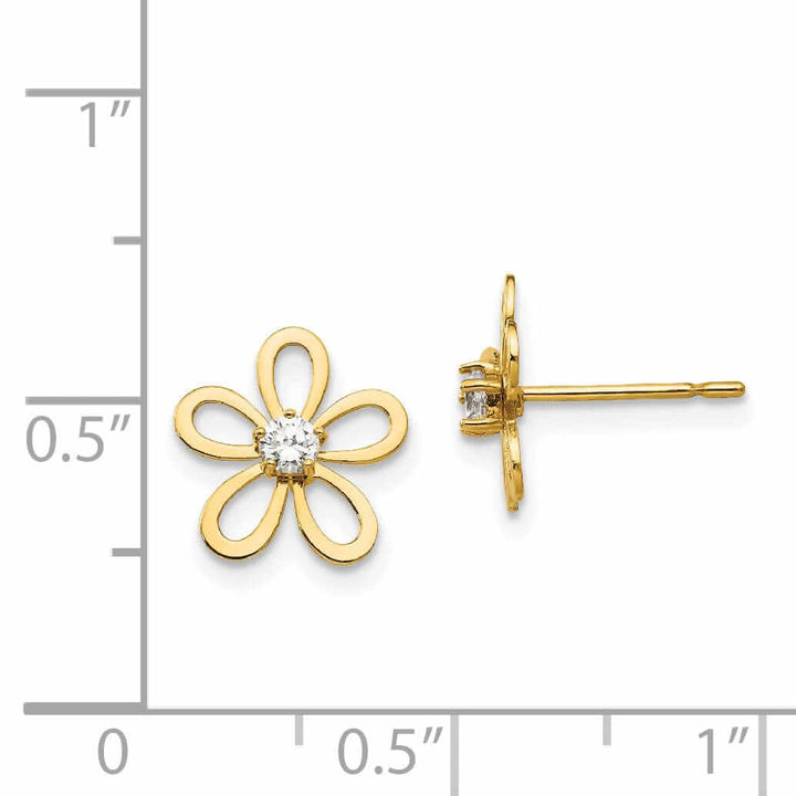Lovely Rita's Earrings 14k Madi K CZ Childrens Flower Post Earrings