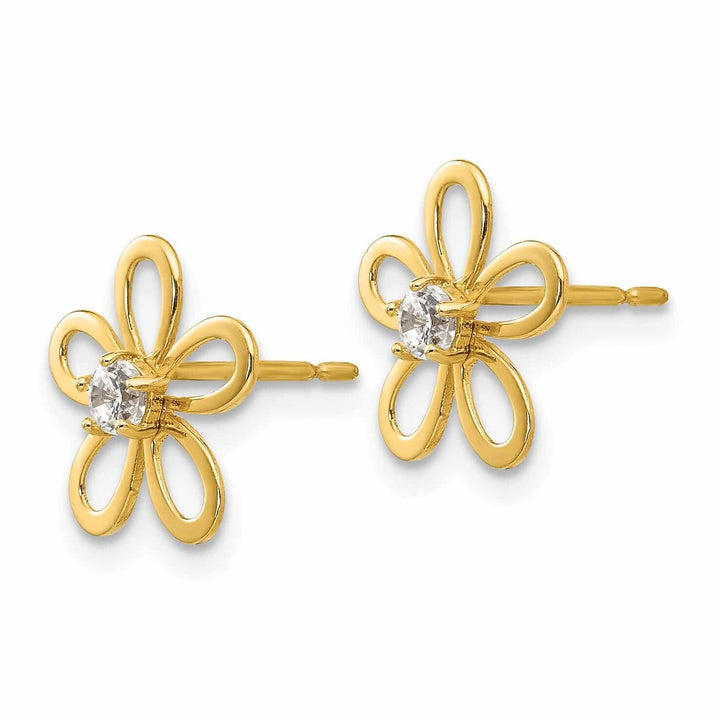 Lovely Rita's Earrings 14k Madi K CZ Childrens Flower Post Earrings