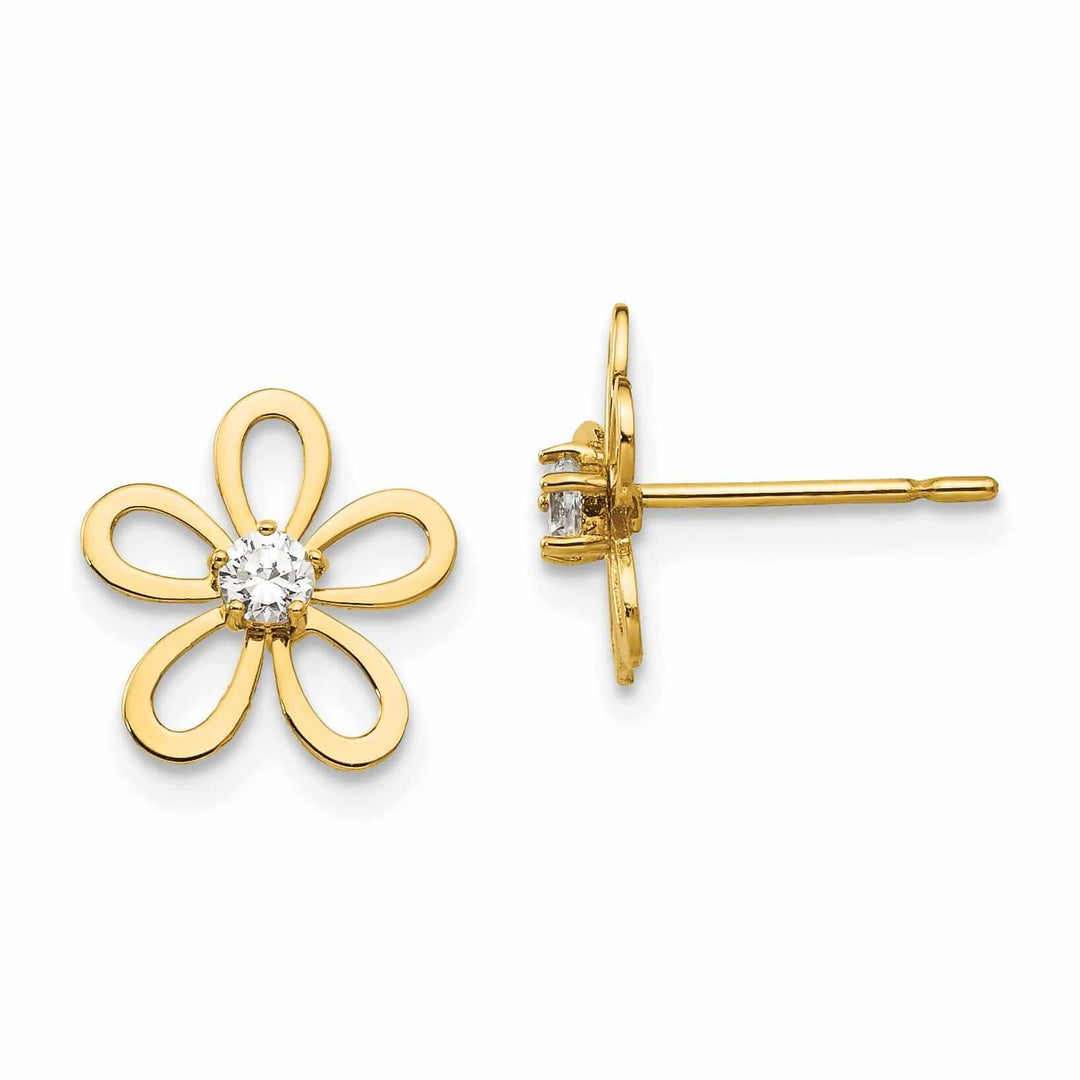 Lovely Rita's Earrings 14k Madi K CZ Childrens Flower Post Earrings