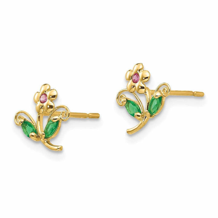 Lovely Rita's Earrings 14k Madi K CZ Childrens Flower Post Earrings