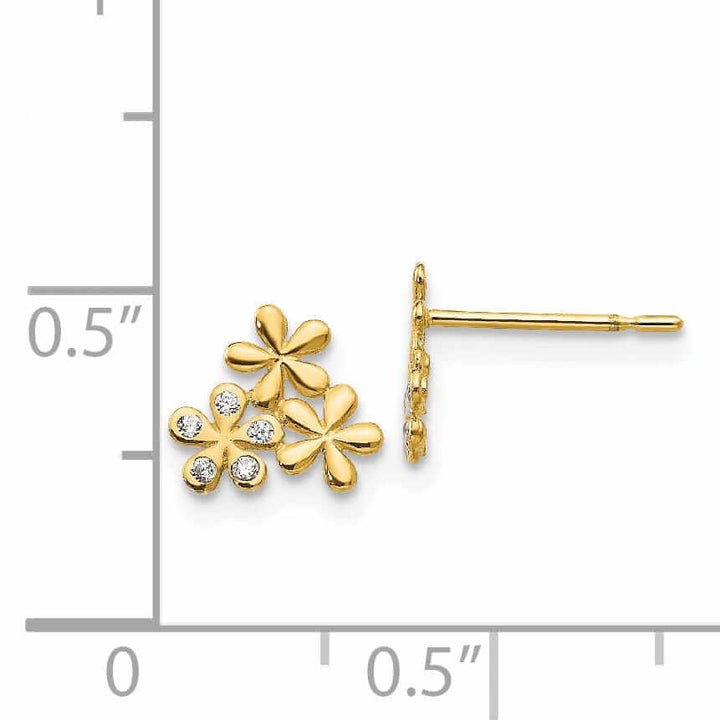 Lovely Rita's Earrings 14k Madi K CZ Childrens Flower Post Earrings