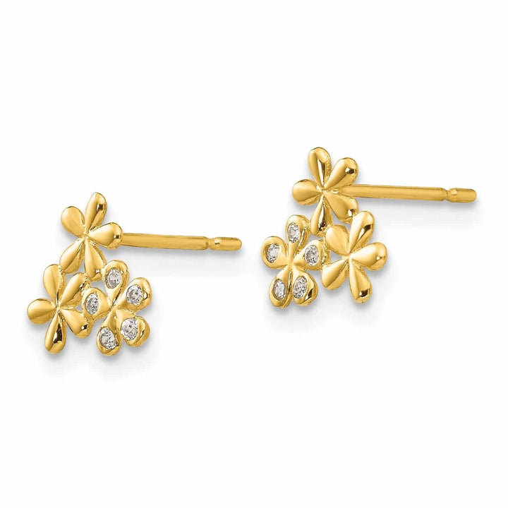 Lovely Rita's Earrings 14k Madi K CZ Childrens Flower Post Earrings