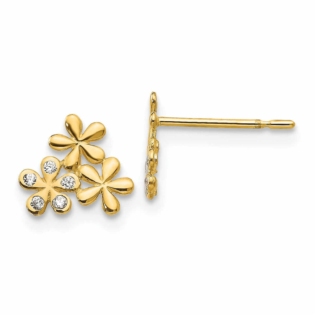 Lovely Rita's Earrings 14k Madi K CZ Childrens Flower Post Earrings