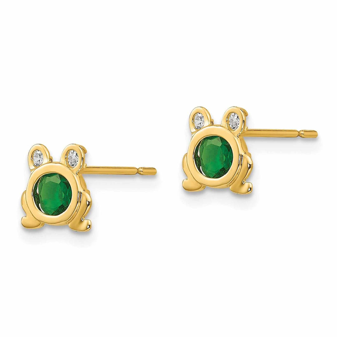 Lovely Rita's Earrings 14k Madi K CZ Childrens Frog Post Earrings