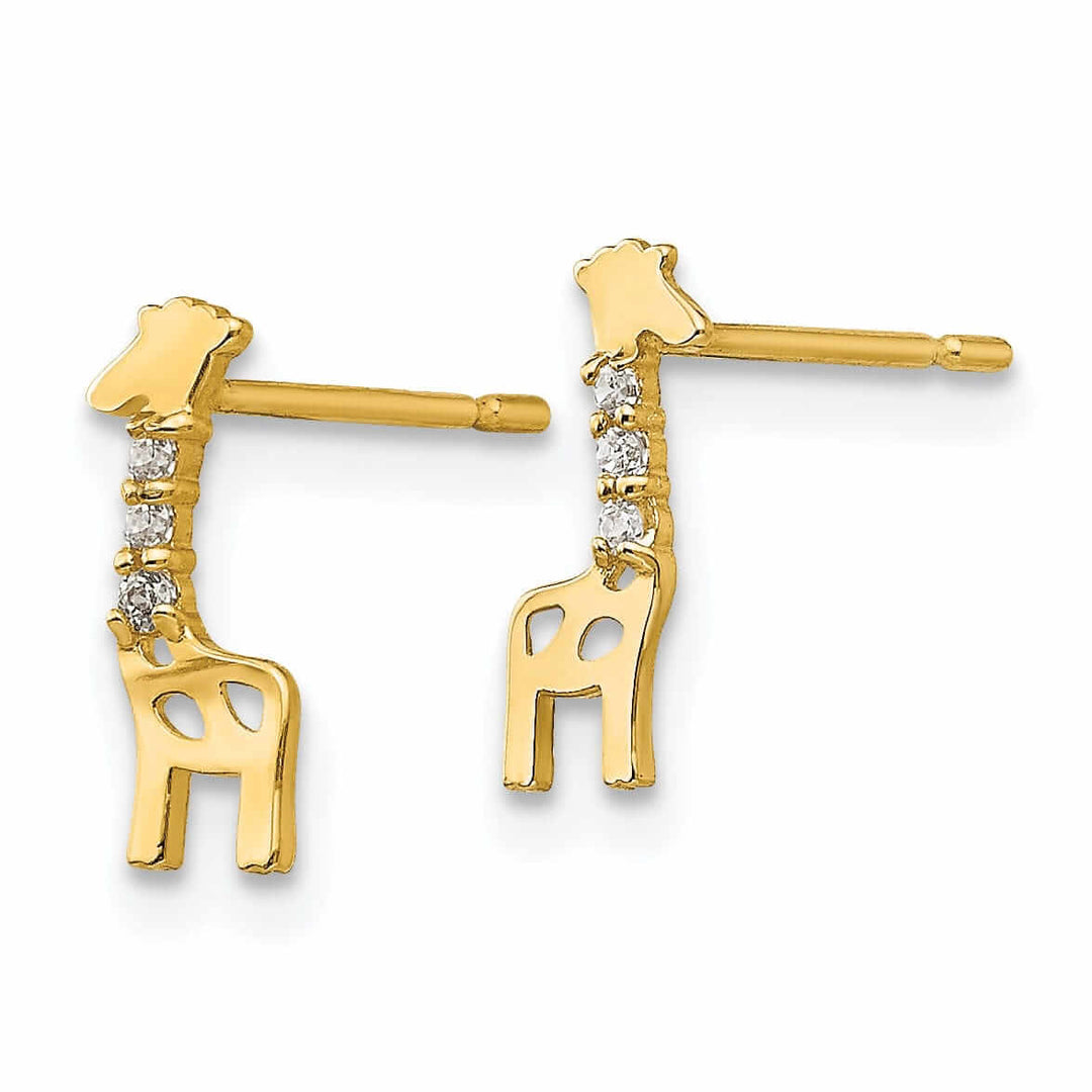 Lovely Rita's Earrings 14k Madi K CZ Childrens Giraffe Post Earrings