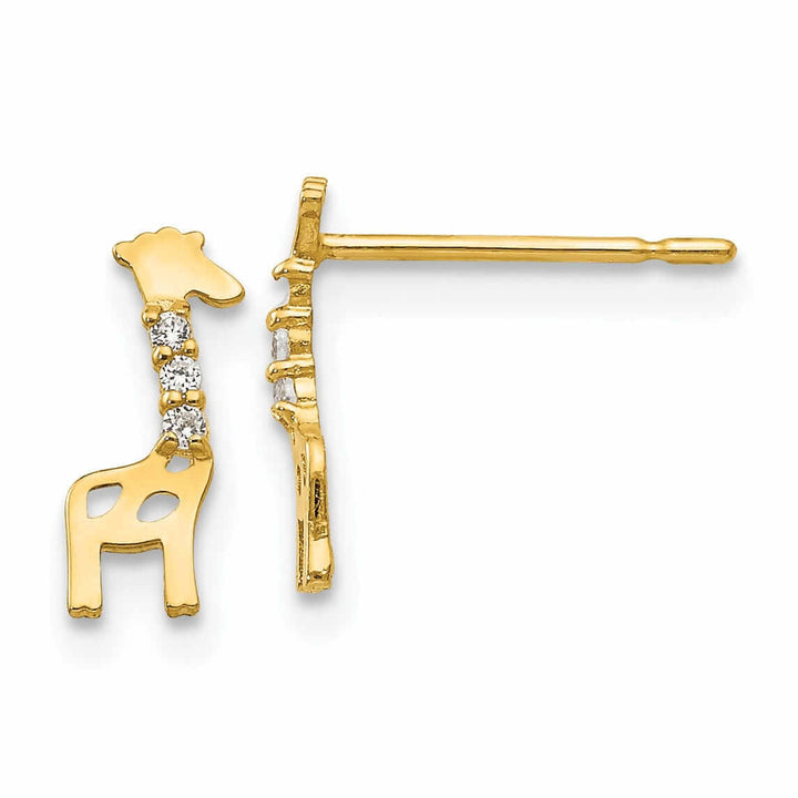 Lovely Rita's Earrings 14k Madi K CZ Childrens Giraffe Post Earrings