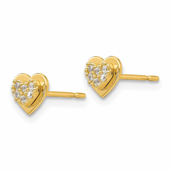 Lovely Rita's Earrings 14k Madi K CZ Childrens Heart Post Earrings