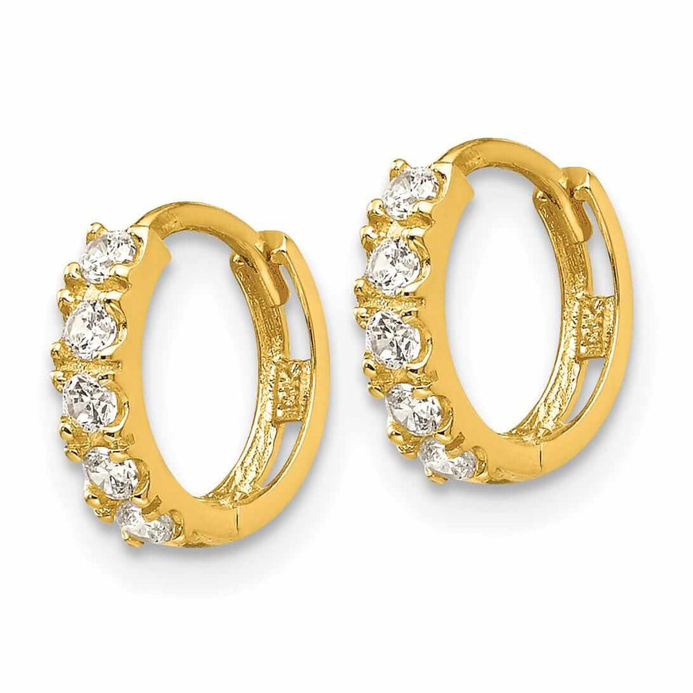 Lovely Rita's Earrings 14k Madi K CZ Childrens Hinged Hoop Earrings