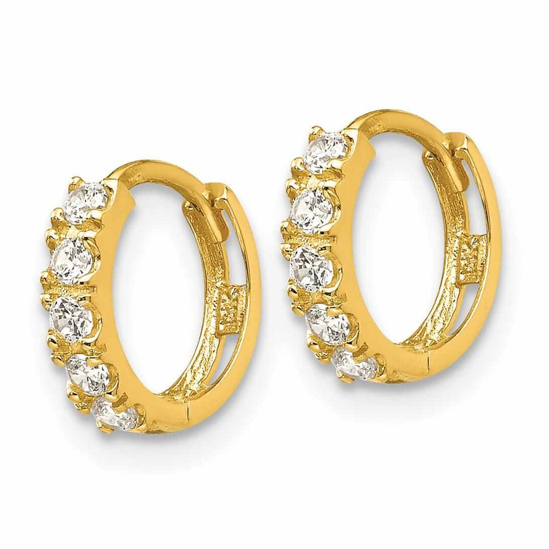 Lovely Rita's Earrings 14k Madi K CZ Childrens Hinged Hoop Earrings