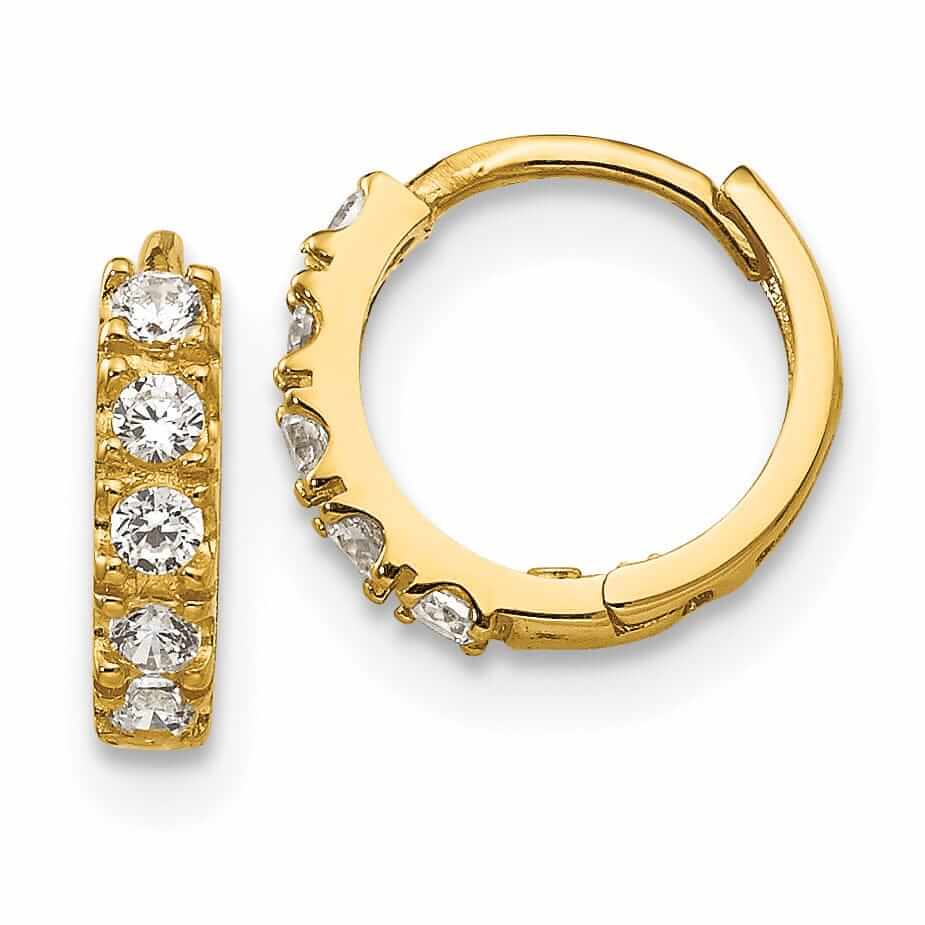 Lovely Rita's Earrings 14k Madi K CZ Childrens Hinged Hoop Earrings