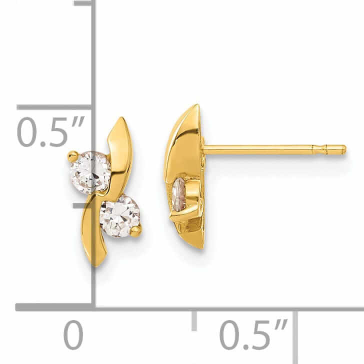 Lovely Rita's Earrings 14k Madi K CZ Childrens Post Earrings