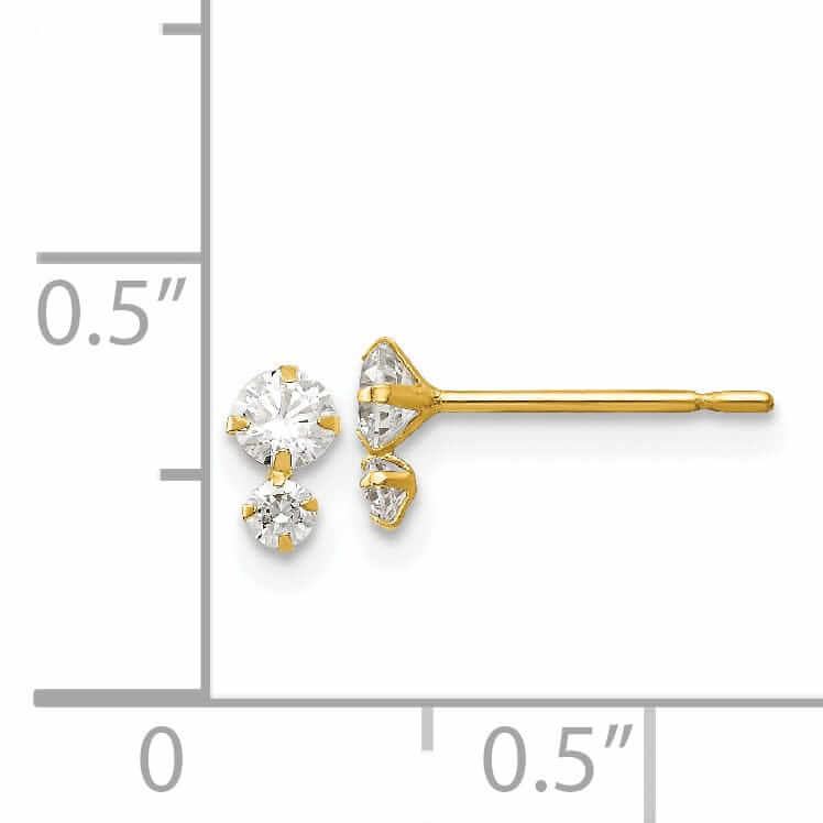 Lovely Rita's Earrings 14k Madi K CZ Childrens Post Earrings