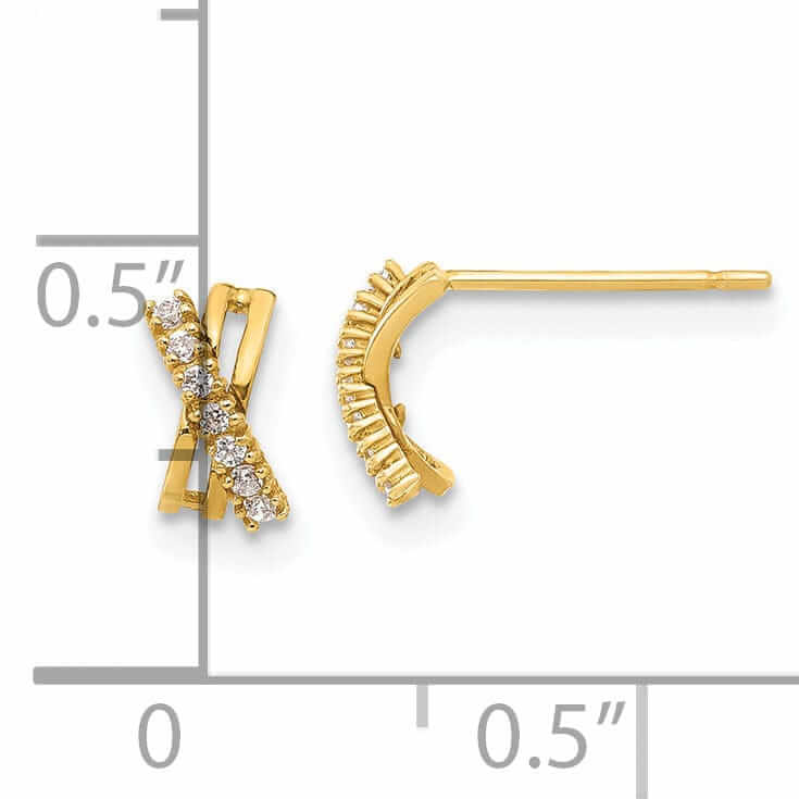 Lovely Rita's Earrings 14k Madi K CZ Childrens X Post Earrings