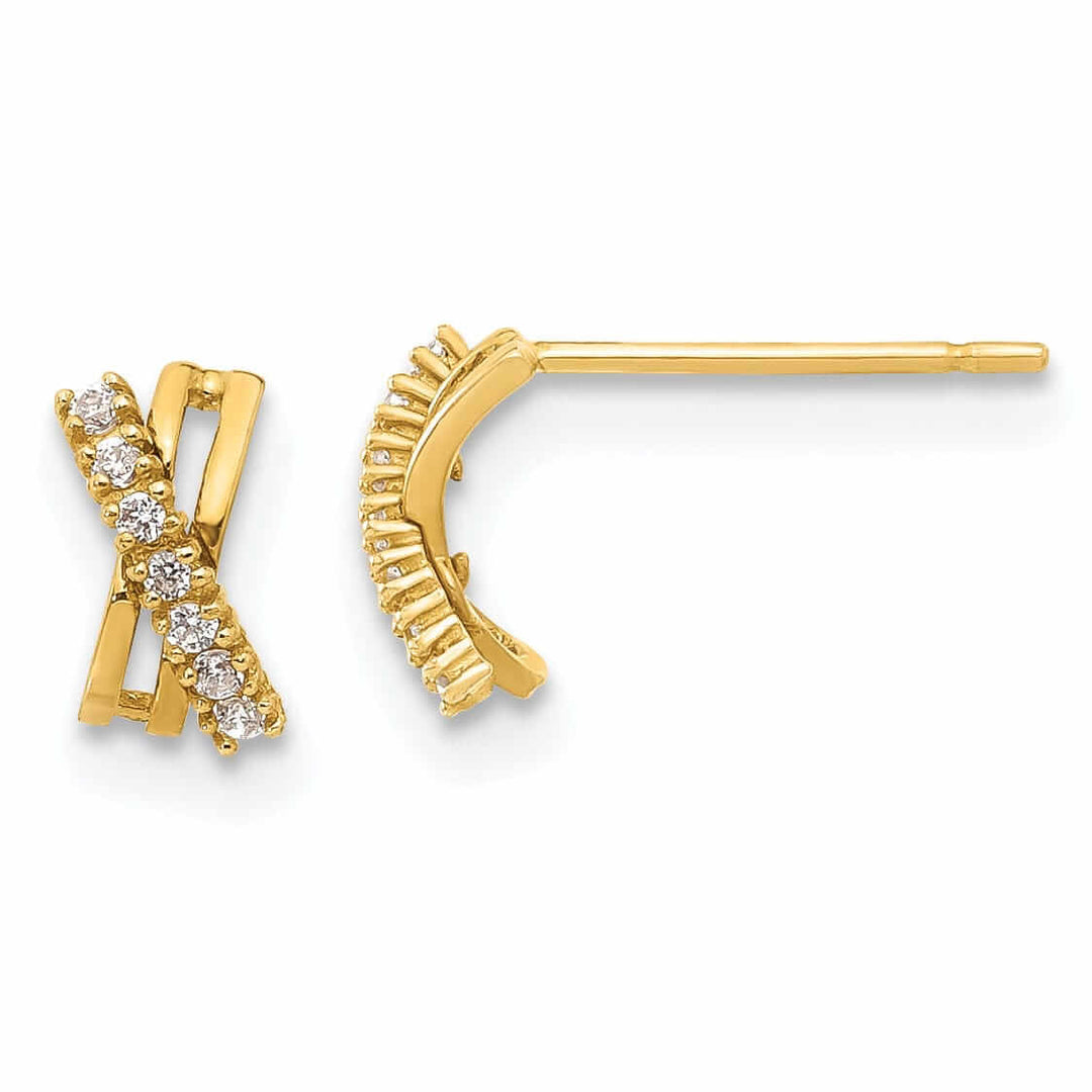 Lovely Rita's Earrings 14k Madi K CZ Childrens X Post Earrings
